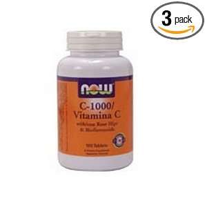  NOW Foods C 1000, 100 Tablets (Pack of 3) Health 