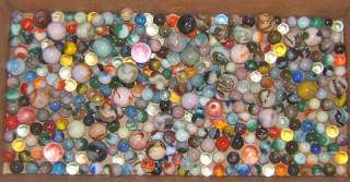 435 Vintage marbles shooters glass multi colored toy collection NR lot 