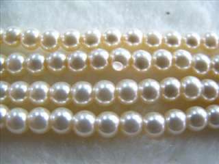 4mm Craft Pale Yellow Faux Glass Pearl Beads bdc10  