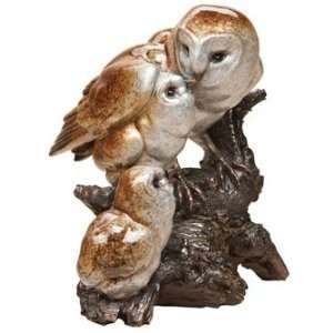  , Owl Family Stonecast Sculpture, Big Sky Carvers