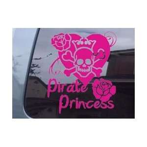 Pirate Princess Skull Girl Car Window Laptop Vinyl Decal Sticker  Pink 