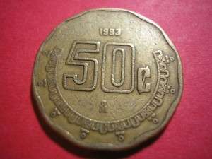 1993 Cincuenta Centavos .50 Cent Coin Estados Unidos Mexicanos148 