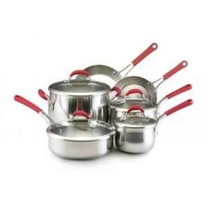  Rachael Ray Stainless Steel Cookware 10pc Set Kitchen 