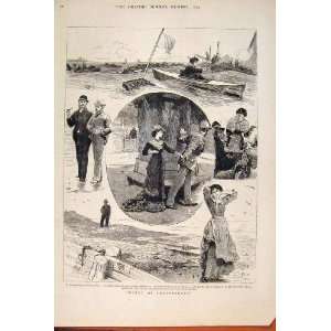  Matty Greysparkle Sketches Canoe Sea Beach Print 1879 