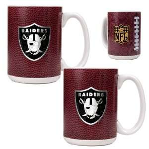  Oakland Raiders NFL 2pc Gameball Ceramic Mug Set   Primary 
