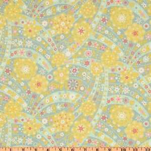  44 Wide The Lizzie Collection Floral Blue/Lime Fabric By 