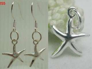 Solid 925 Sterling silver Charm Starfish Shape Pendant /Earrings sa563 