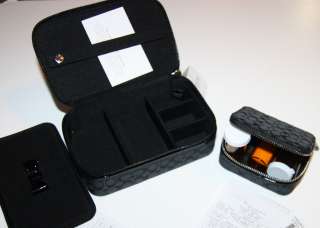 COACH Black Signature Travel JEWELRY BOX #60866 ++ Triple Pill Box 