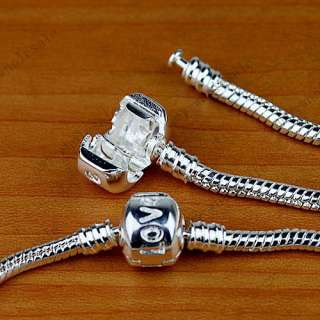 2PCS 19 SILVER EUROPEAN SNAKE EMBOSS NECKLACE FIT CHAINS BEAD FREE 