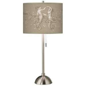  Les Sirenes Natural Giclee Contemporary Table Lamp