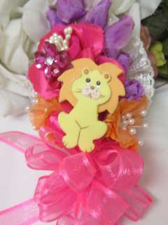 BABY SHOWER GIRL OR BOY CORSAGE FOR MOTHER TO BE WITH LION JUNGLE 