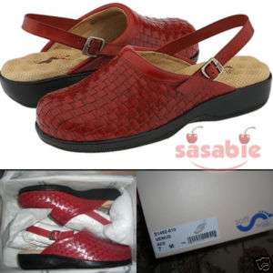 SOFTWALK WOMENS VENUS LEATHER CLOG COMFORT RED 7 SHOES  