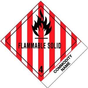  4 x 4 3/4 Flammable Solid   Blank Labels (500 per Roll 