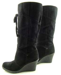 AQUA DEBBIE Black Suede Womens Shoes Boots 8 EUR 38  