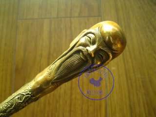 Exquisite Brass Carved Old Man With Dragon High Handle Shoehorn  