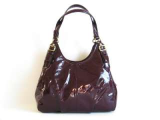 NWT Coach 18760 Madison Plum Patent Leather Maggie Handbag $378  
