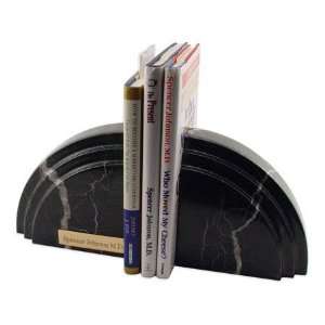 Elegant Black Marble Dome Bookends 