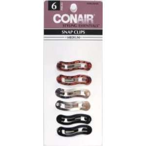  Conair Oval Snap Clip Medium (6 Count) (6 Pack) Health 