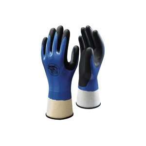 Showabest Size 7 Black And Blue Nitrile 377 Atlas Coated Work Gloves