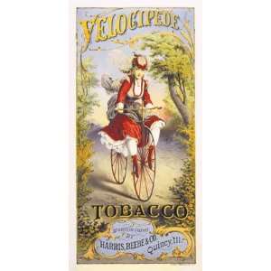   of an Antique Label for Velocipede Tobacco
