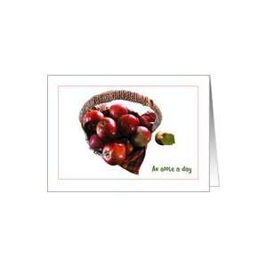  Get Well, Feel Better, Basket of Red Apples Card Health 