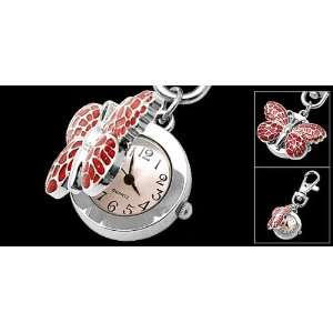  Como Mini Stylish Pink Dial Red Butterfly Pendant Key 
