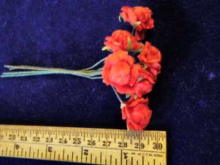   Millinery Flower Velvet 3/4 Rose 6pc Lot JS Red for Hat Hair  