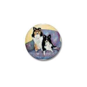  Two Shelties Pets Mini Button by  Patio, Lawn 