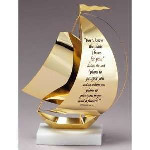   The Plans   24K Gold Plated Sailboat 
