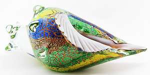 Murano Art Glass Conch Shell Cornacopia Rich Tropical Colors  