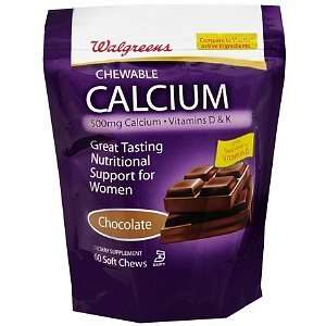   Calcium 500mg Soft Chews, Chocolate, 60 ea 