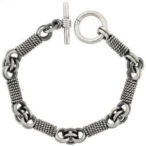  Sterling Silver Hand Made Rope Design Link Toggle Type 8.5 