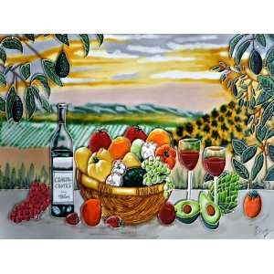   Hanger / Stand   Winery Wine Bottles & Glasses & Fruit (AD 0341