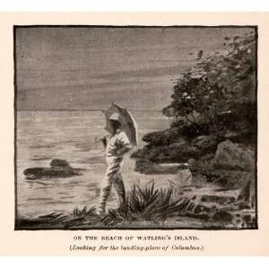  1893 Halftone Print Greens Harbor Watling Island San 