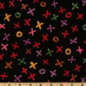  44 Wide Happiness Is Hugs N Kisses Black Fabric By The 