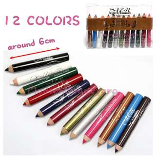 12 Color Mini Eyeliner Pen Pencil Cosmetic Makeup Eye Liner Box Set S 