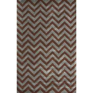   Brown 5 x 8 100% Wool Hand Tufted Chevron Zig Zag Furniture & Decor