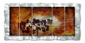 Megan Duncanson sun tree modern metal wall art, contemp  