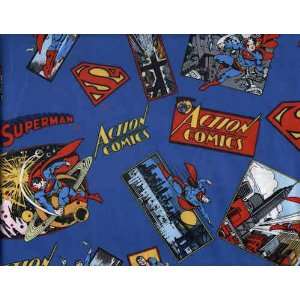   Superman on Blue by Camelot Cottons Arts, Crafts & Sewing