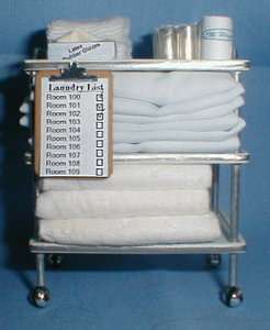 Doll miniature handcrafted Medical Hospital laundry cart 1/12 scale 