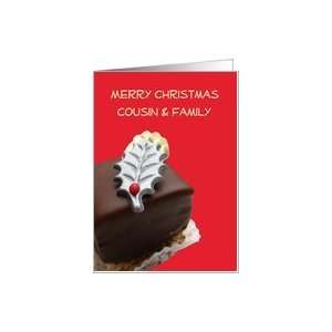 Cousin & Family Merry Christmas card   Christmas Chocolate Card