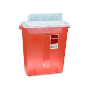  Biohazard Sharps Container W/Clear Lid, 3 Gallon, Red Qty 