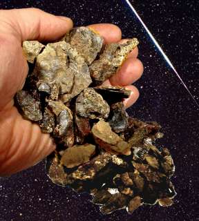 1pound bag of meteorite fragments seared by the heat of entry