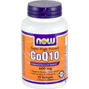 Now CoQ10 600mg with Vitamin E, 60 Softgel Health 