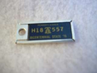 Vintage Pennsylvania License Plate DAV Keychain 1976  