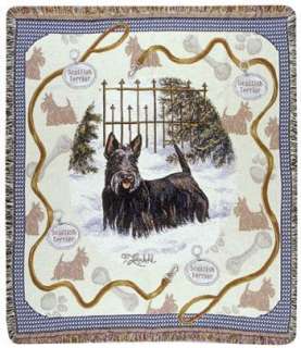 Scottish Terrier Scottie Tapestry Throw Blanket Gift  