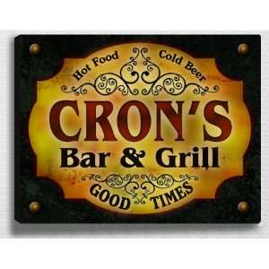  Crons Bar & Grill 14 x 11 Collectible Stretched 