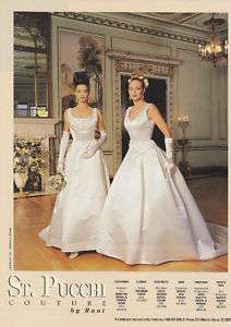 1997 ST PUCCHI COUTURE Wedding Gowns Brides Print Ad  