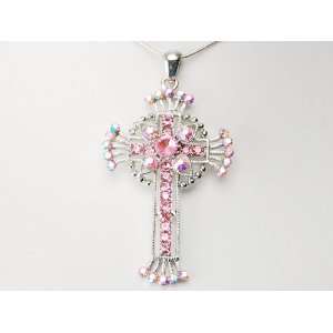   Rhinestones Small Holy Cross Fashion Costume Necklace Pendant Jewelry