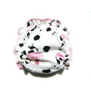 Sun Seedlings Side Snap Quick Dry Fitted Diaper   Cows Woven Print 